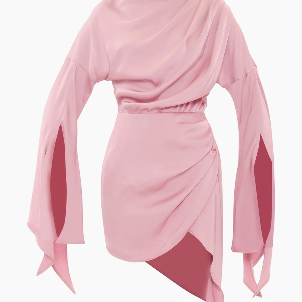 Andrea Iyamah Pink Ruched Asymmetrical Dress